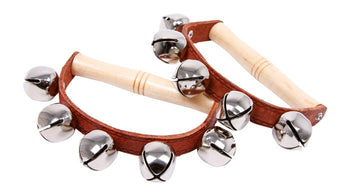 Jingle D - bell rattles with D-shaped wooden handles. - Sound For Health
