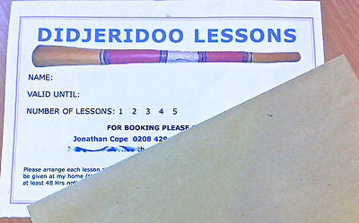 DIDGERIDOO LESSONS - LONDON - ALL LEVELS. PROFESSIONAL TEACHER. Voucher - Sound For Health
