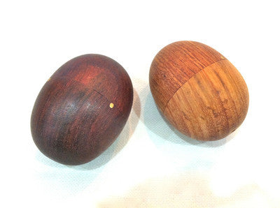 EGG SHAKERS - WOODEN PERCUSSION - NICE CLEAN SOUND - SUPERIOR ROSEWOOD PAIR - Sound For Health
