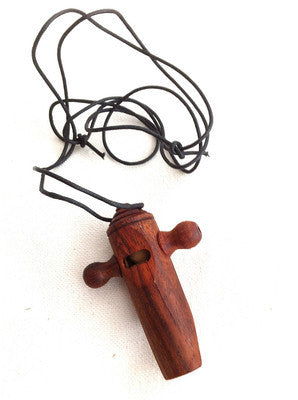 SAMBA WHISTLE - wooden 3 notes, loud, neck cord - Sound For Health
