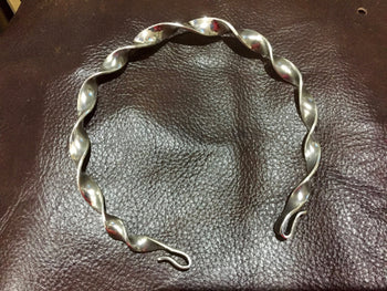 Celtic Iron Age - twisted neck Torc. Solid sterling silver.