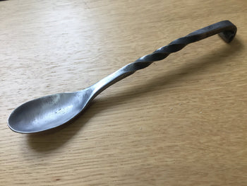 Hand forged reenactors metal spoon.