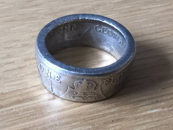 Coin rings - real UK silver coin ring