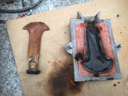 Early Bronze Age flanged axe head replica. Life size.