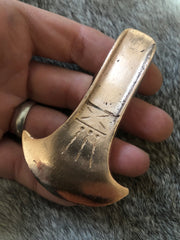Early Bronze Age flanged axe head replica. Life size.